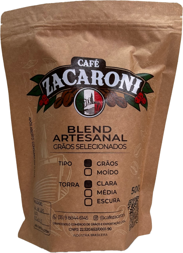 Café Zacaroni Grãos Torra Clara