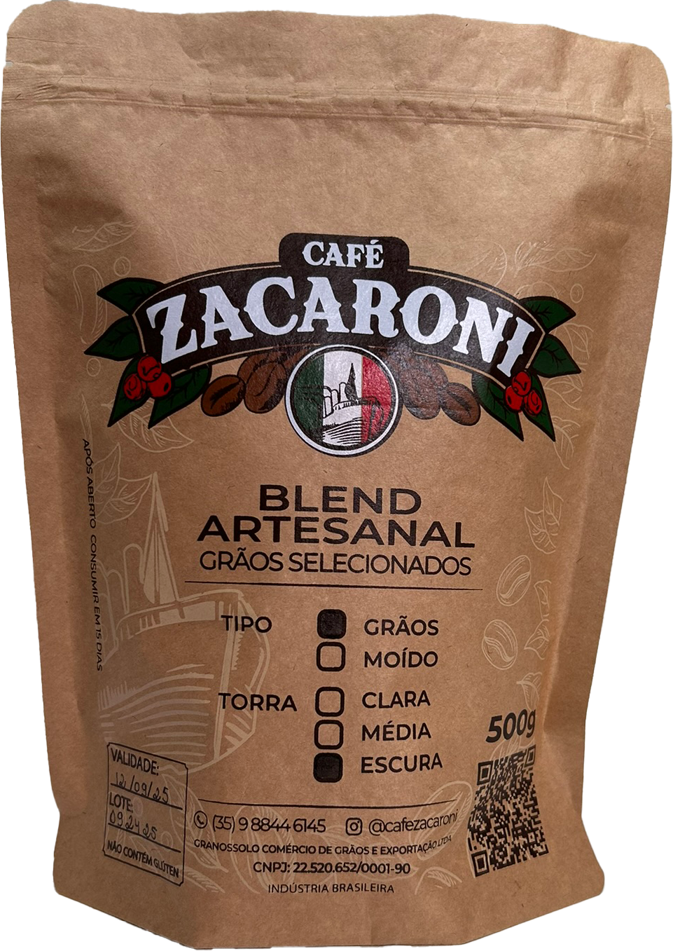 Café Zacaroni em Grãos – Torra Escura | 500g